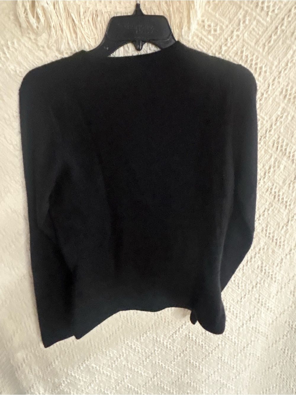 Saks Fifth Avenue Black V-Neck Wrap Cashmere blend Sweater - Picture 3 of 5
